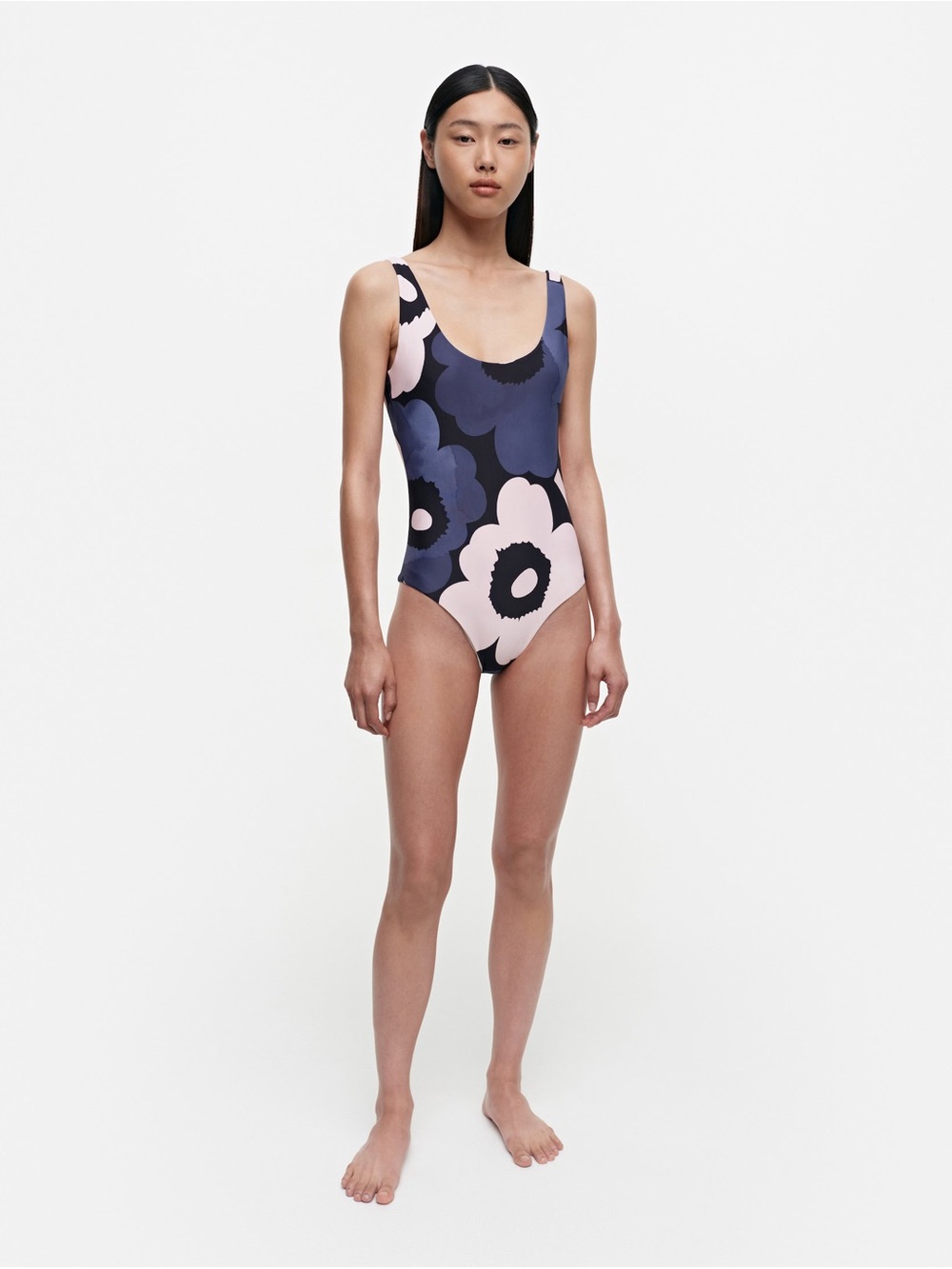 NWT Marimekko Agnethe Unikko Floral Scoop-Back One-Piece Swimsuit